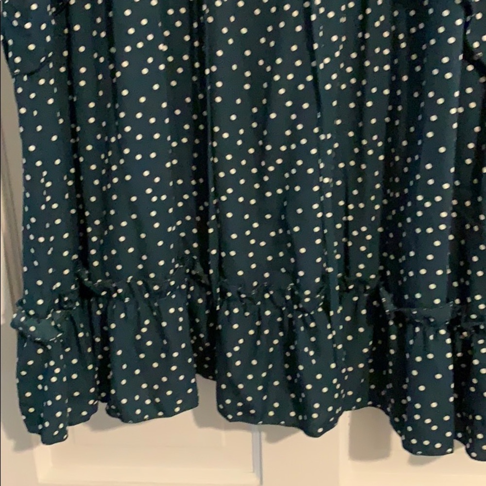 Polka dotted deep green and white dress - Picture 4 of 5